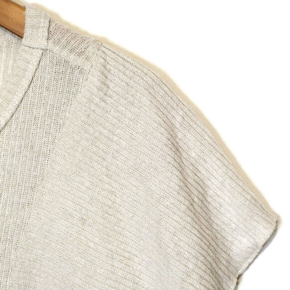 Allison Joy Evereve Nora Ruffle Top Scoop Neck Long Sleeve Ivory Cream Size L - Picture 4 of 11